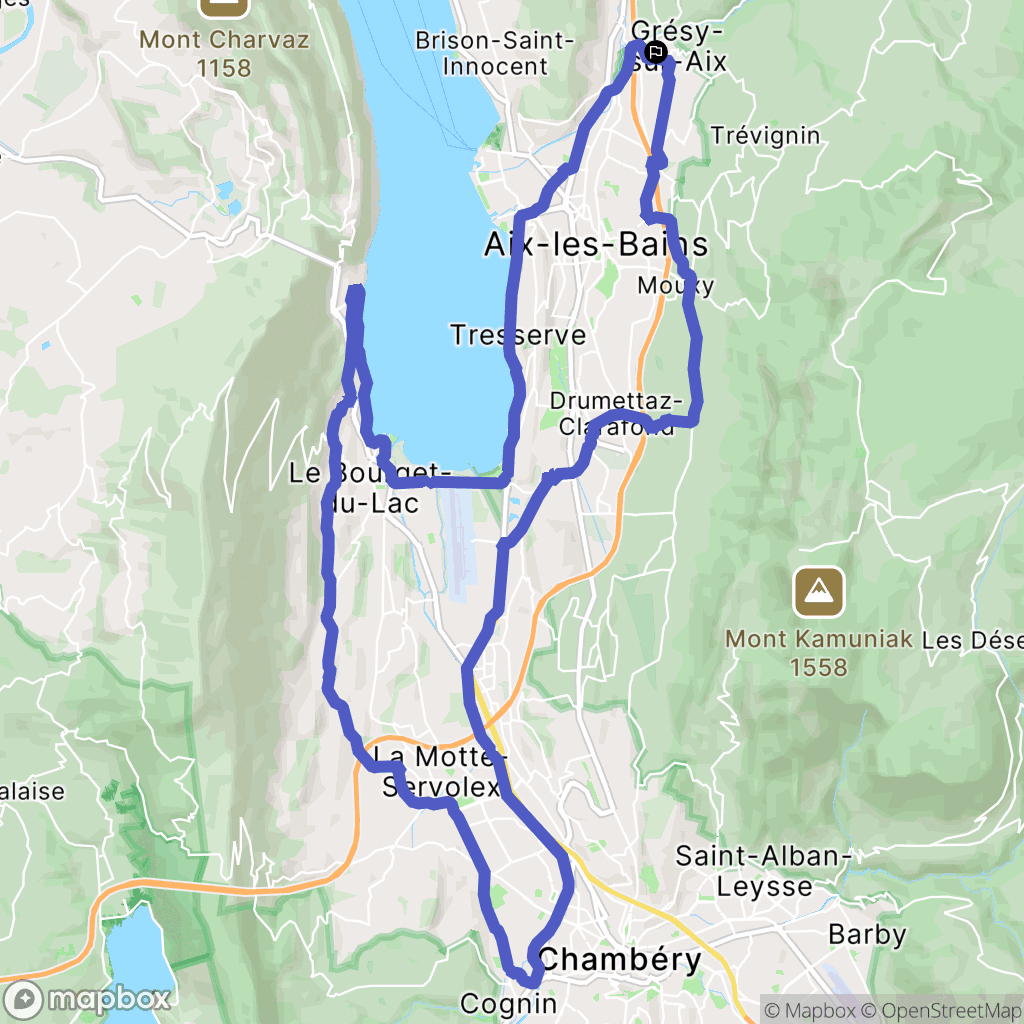 Grésy-sur-Aix : carte du parcours de randonnée - France