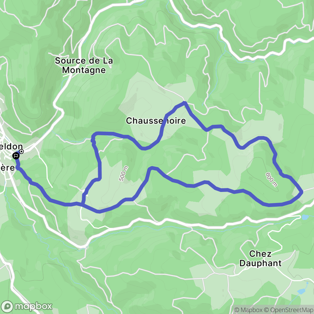 Châteldon : carte du parcours de randonnée - France