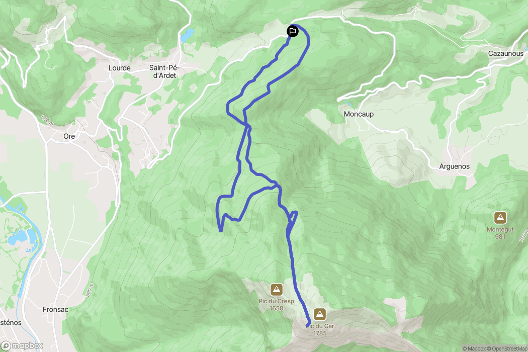 Saint-Pé-d'Ardet : carte du parcours de randonnée - France
