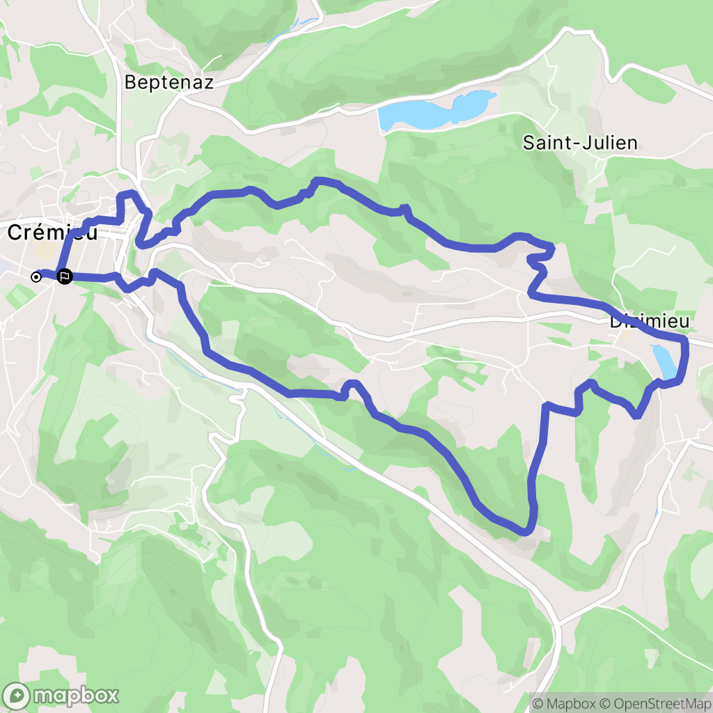 Crémieu : carte du parcours de randonnée - France