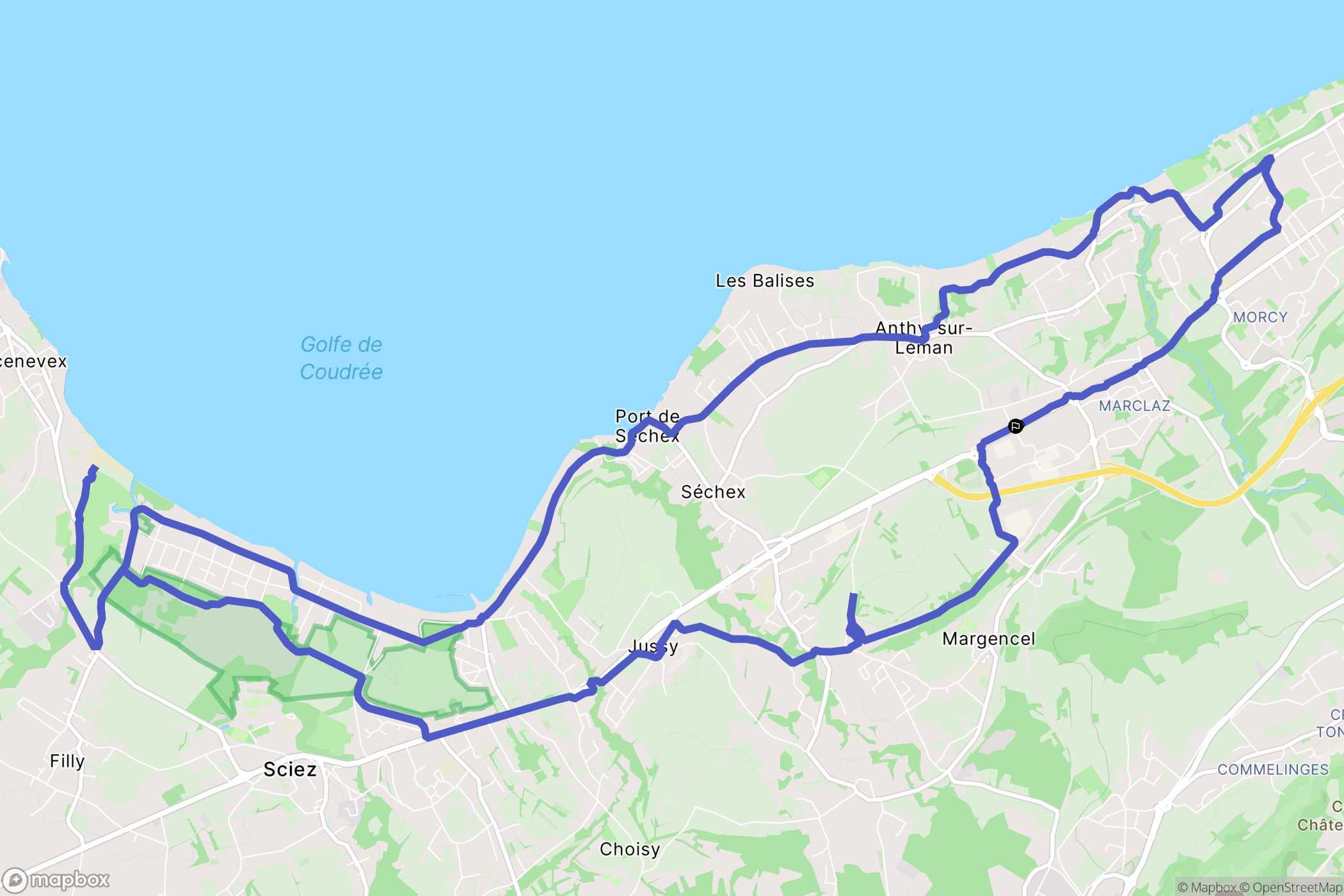 Anthy-sur-Léman : carte du parcours de randonnée - France
