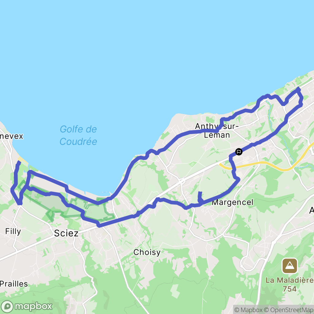 Anthy-sur-Léman : carte du parcours de randonnée - France