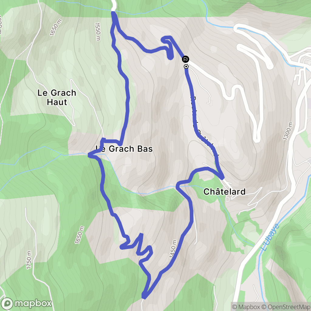 La Condamine-Châtelard : carte du parcours de randonnée - France