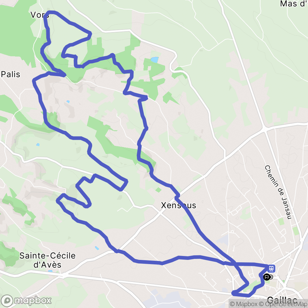 Gaillac : carte du parcours de randonnée - France