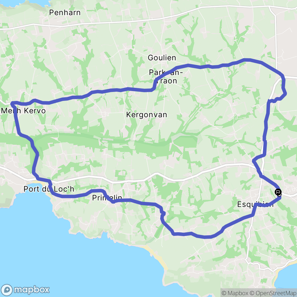 Audierne : carte du parcours de randonnée - France