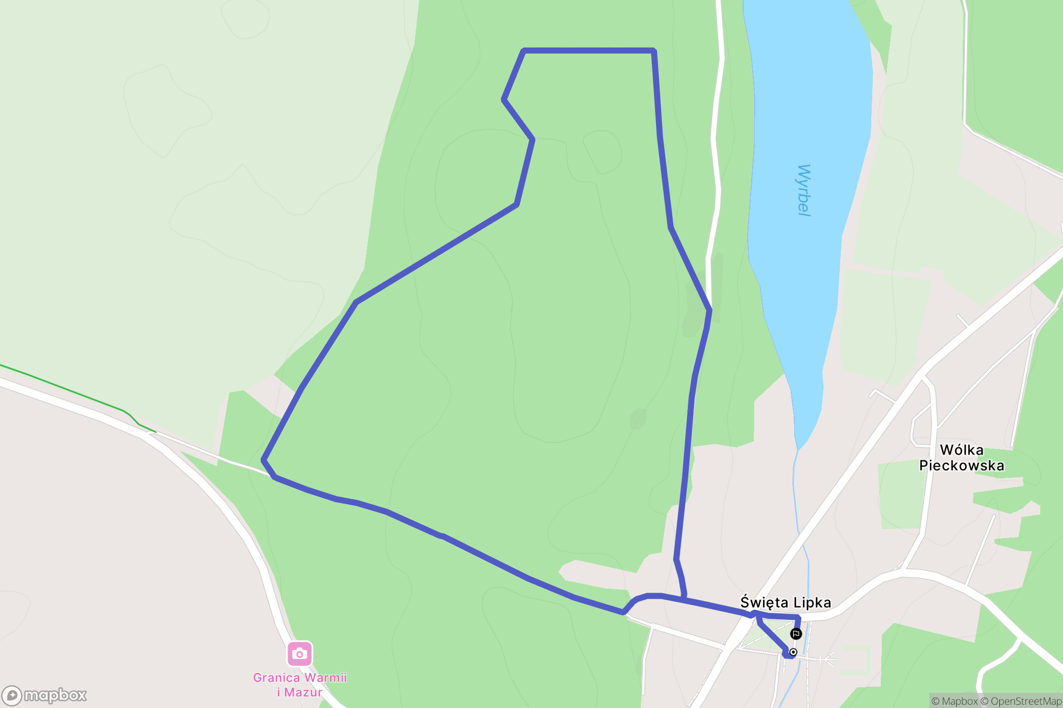 Święta Lipka: mapa trasy - Poland