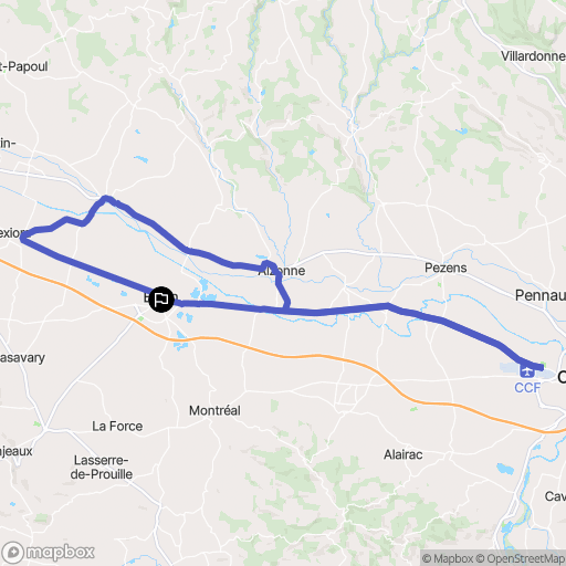 Bram : carte du parcours de randonnée - France