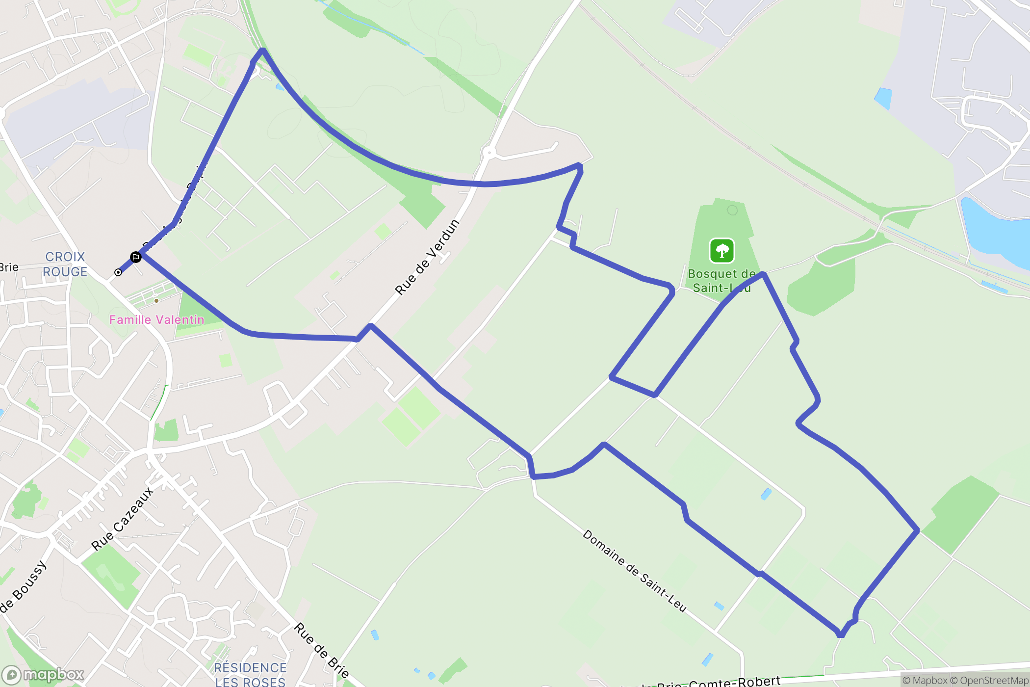 Mandres-les-Roses : carte du parcours de randonnée - France