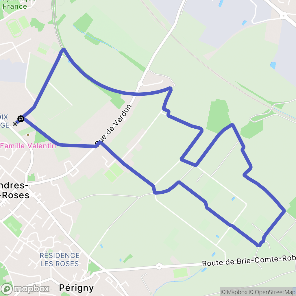 Mandres-les-Roses : carte du parcours de randonnée - France