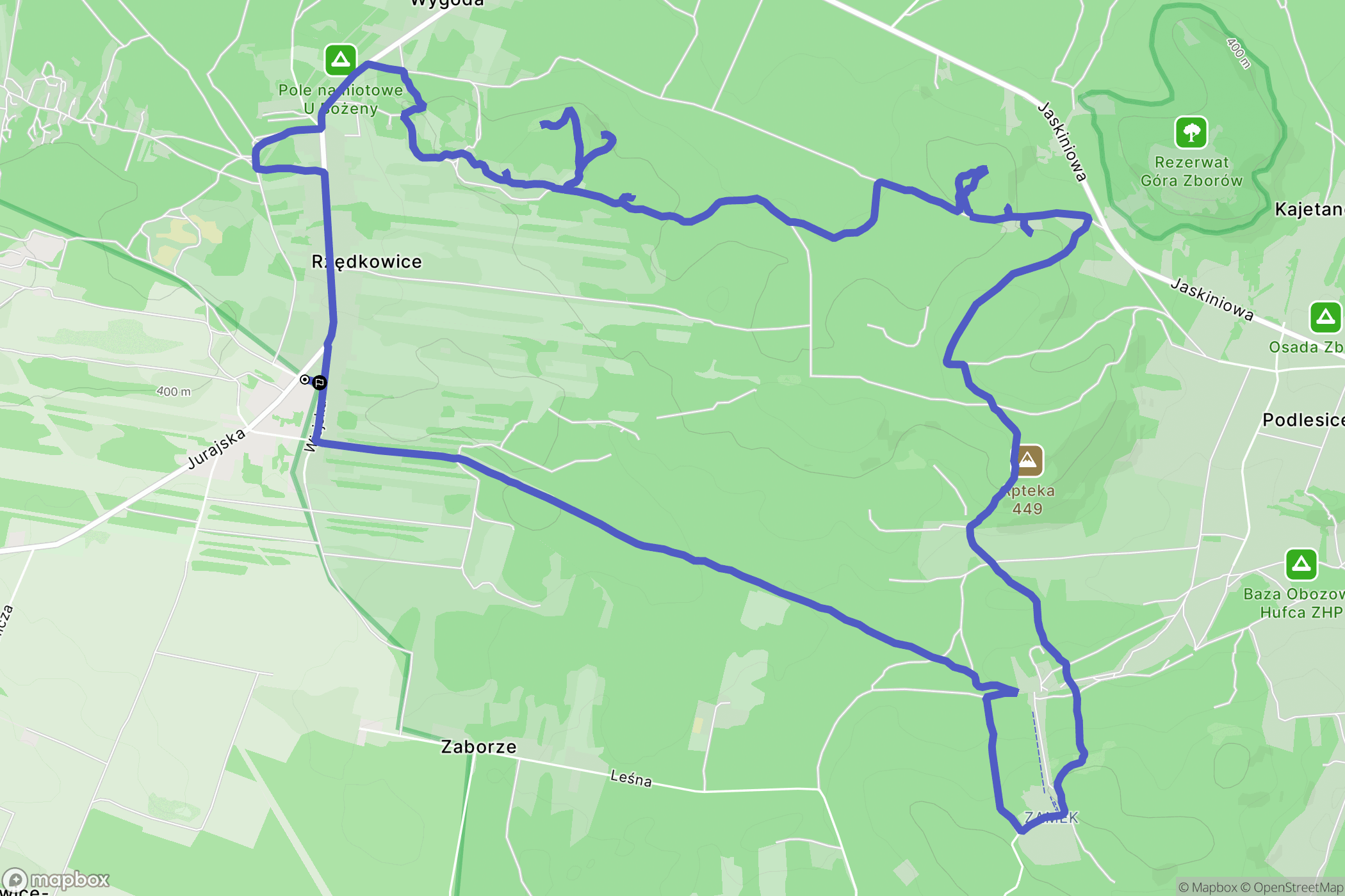 Rzędkowice: mapa trasy - Poland