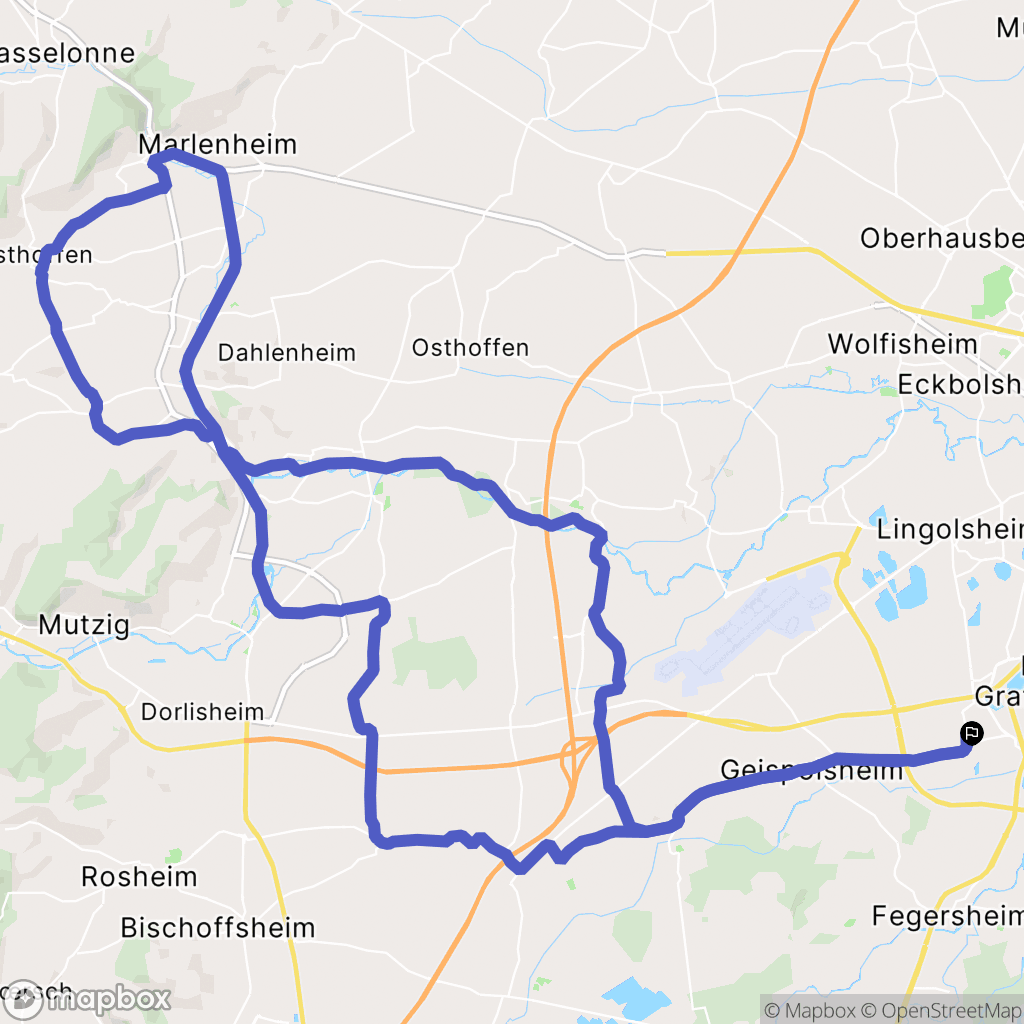 Geispolsheim : carte du parcours de randonnée - France