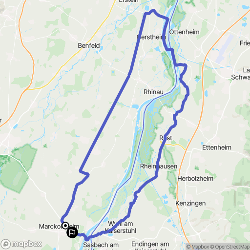 Marckolsheim : carte du parcours de randonnée - France