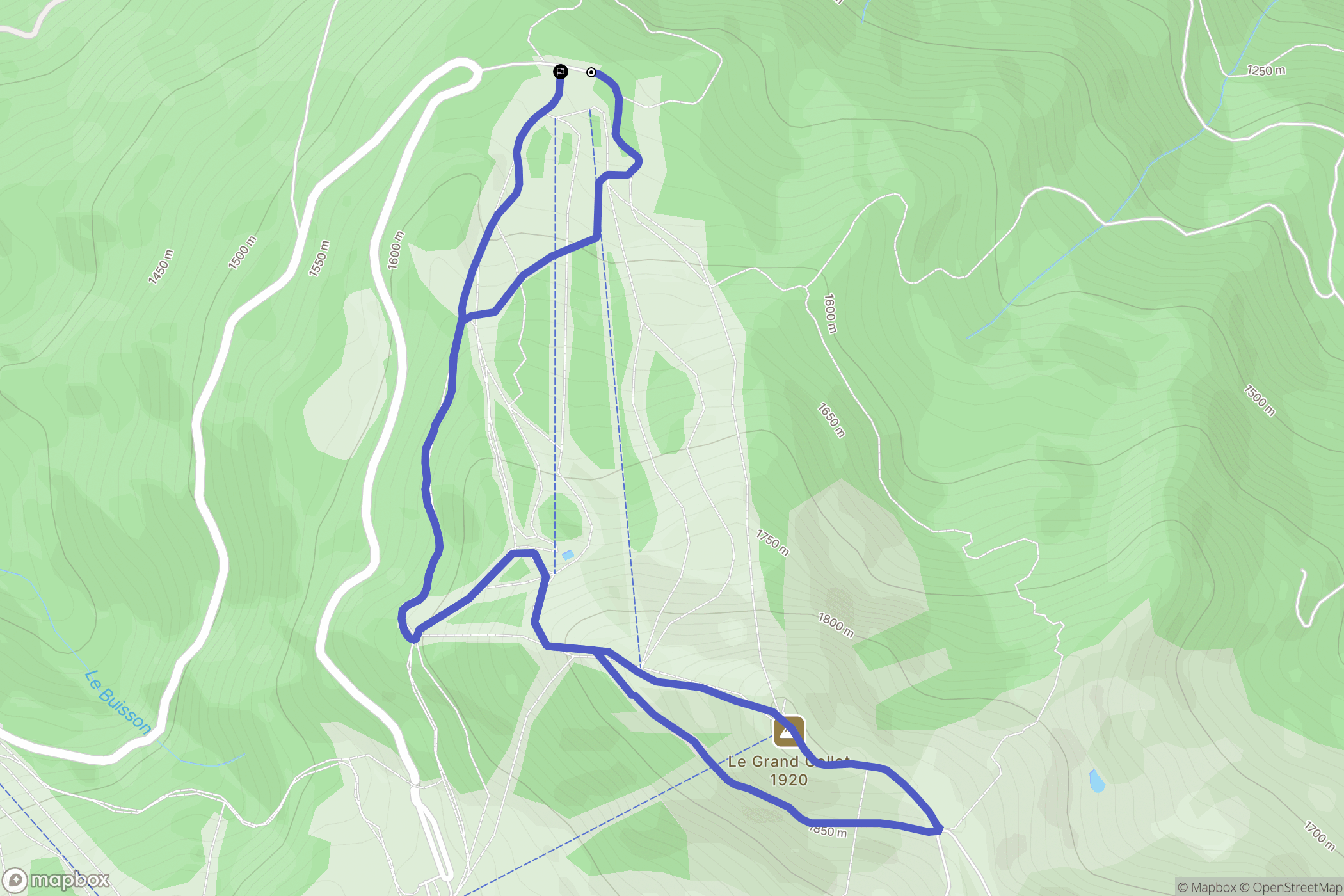 La Chapelle-du-Bard : carte du parcours de randonnée - France