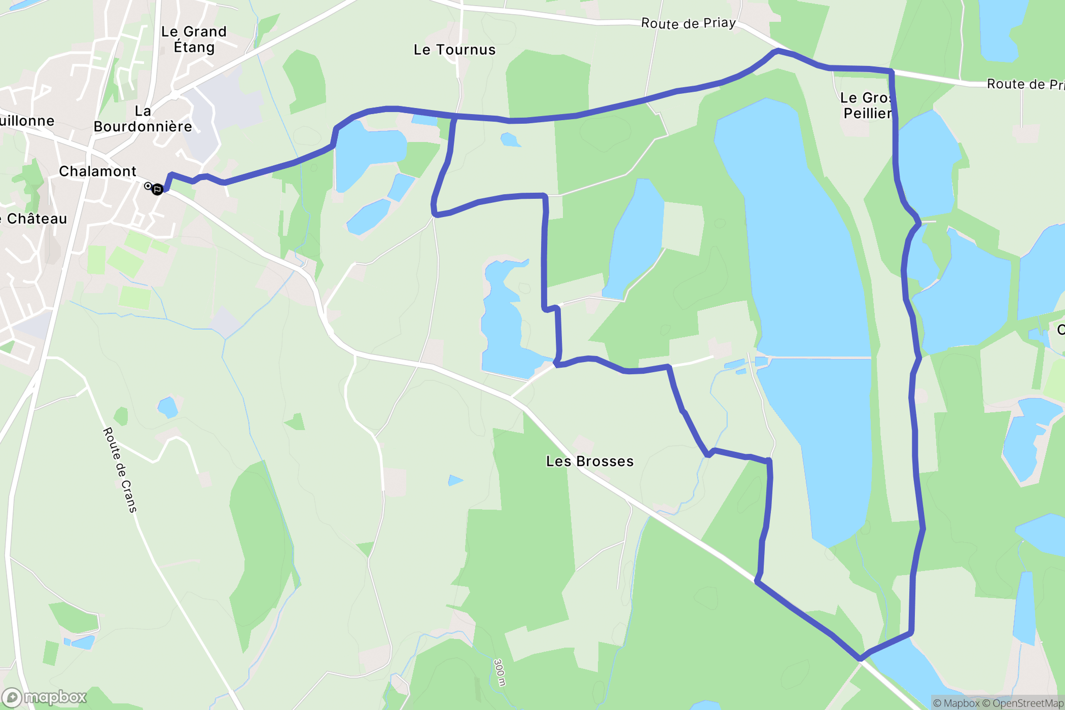 Chalamont : carte du parcours de randonnée - France