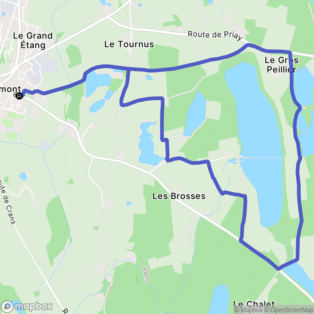 Chalamont : carte du parcours de randonnée - France