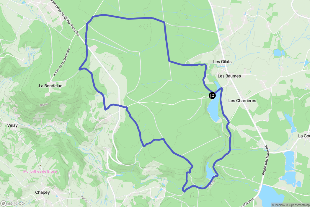 Antully : carte du parcours de randonnée - France