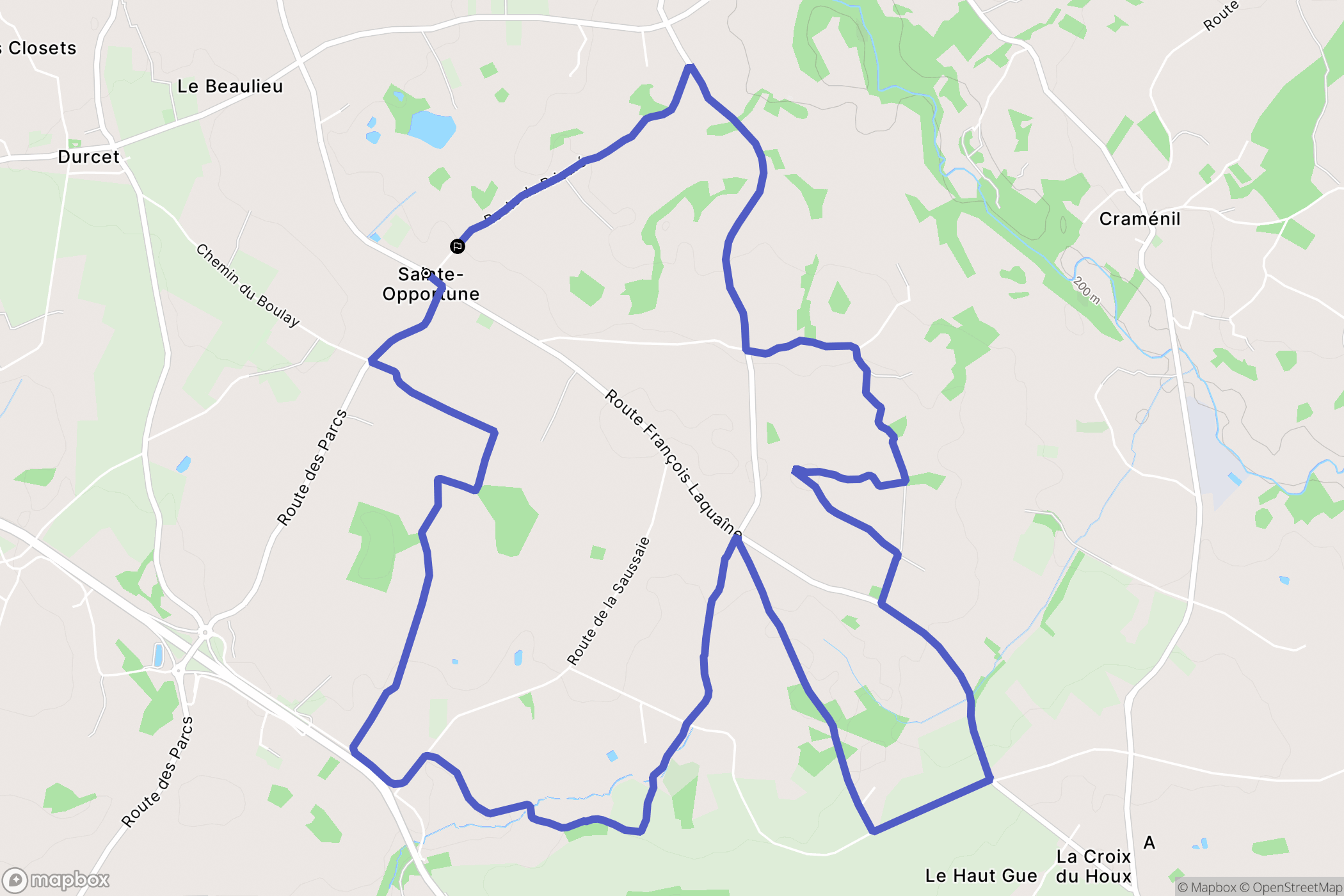 Sainte-Opportune : carte du parcours de randonnée - France