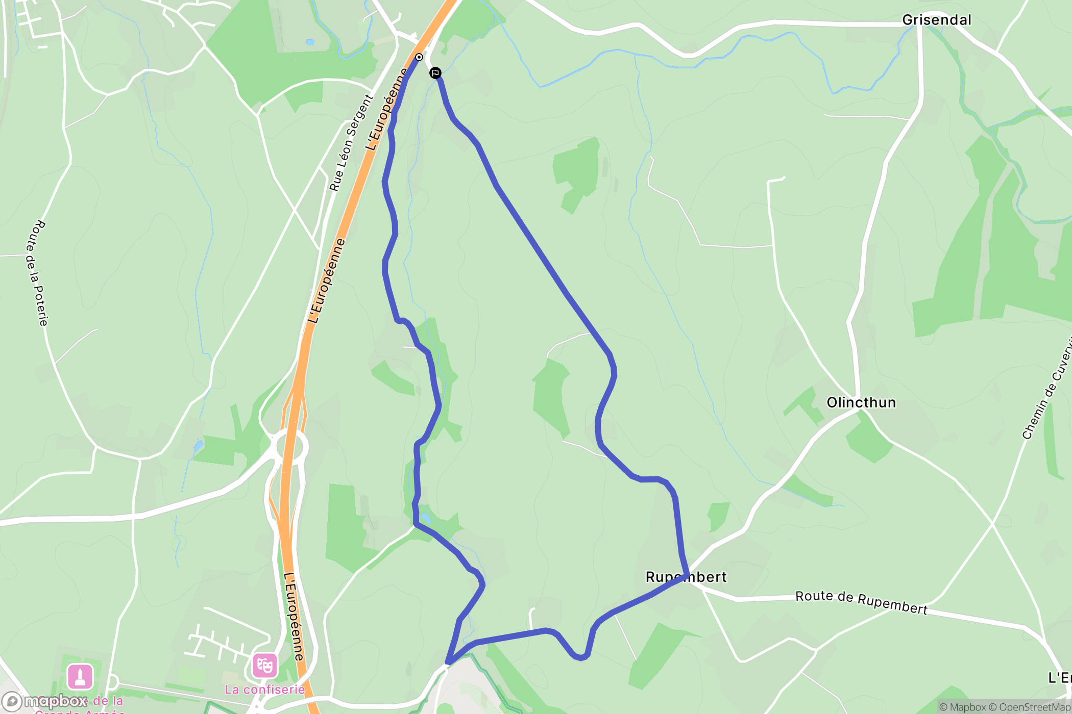 Wimille : carte du parcours de randonnée - France