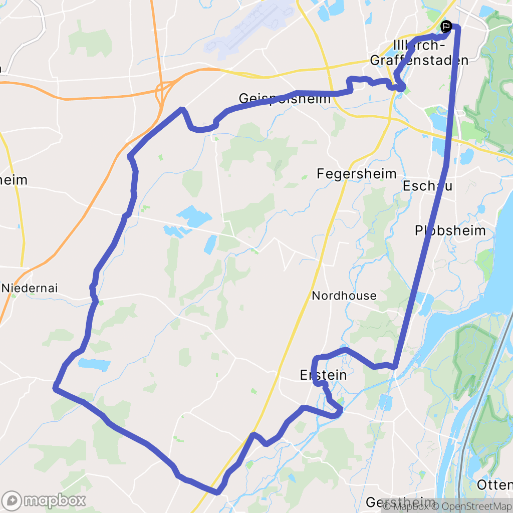 Illkirch-Graffenstaden : carte du parcours de randonnée - France