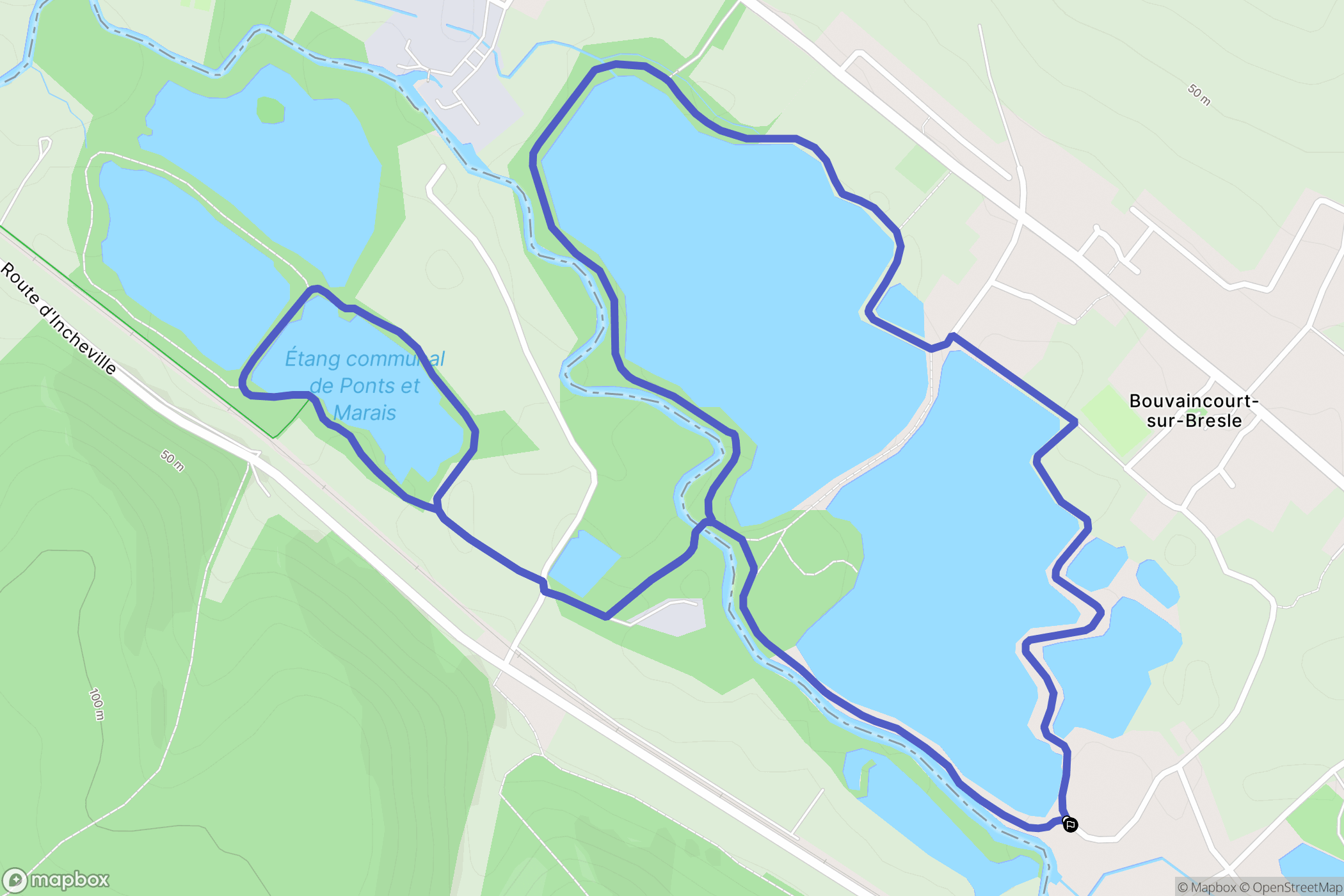 Bouvaincourt-sur-Bresle : carte du parcours de randonnée - France