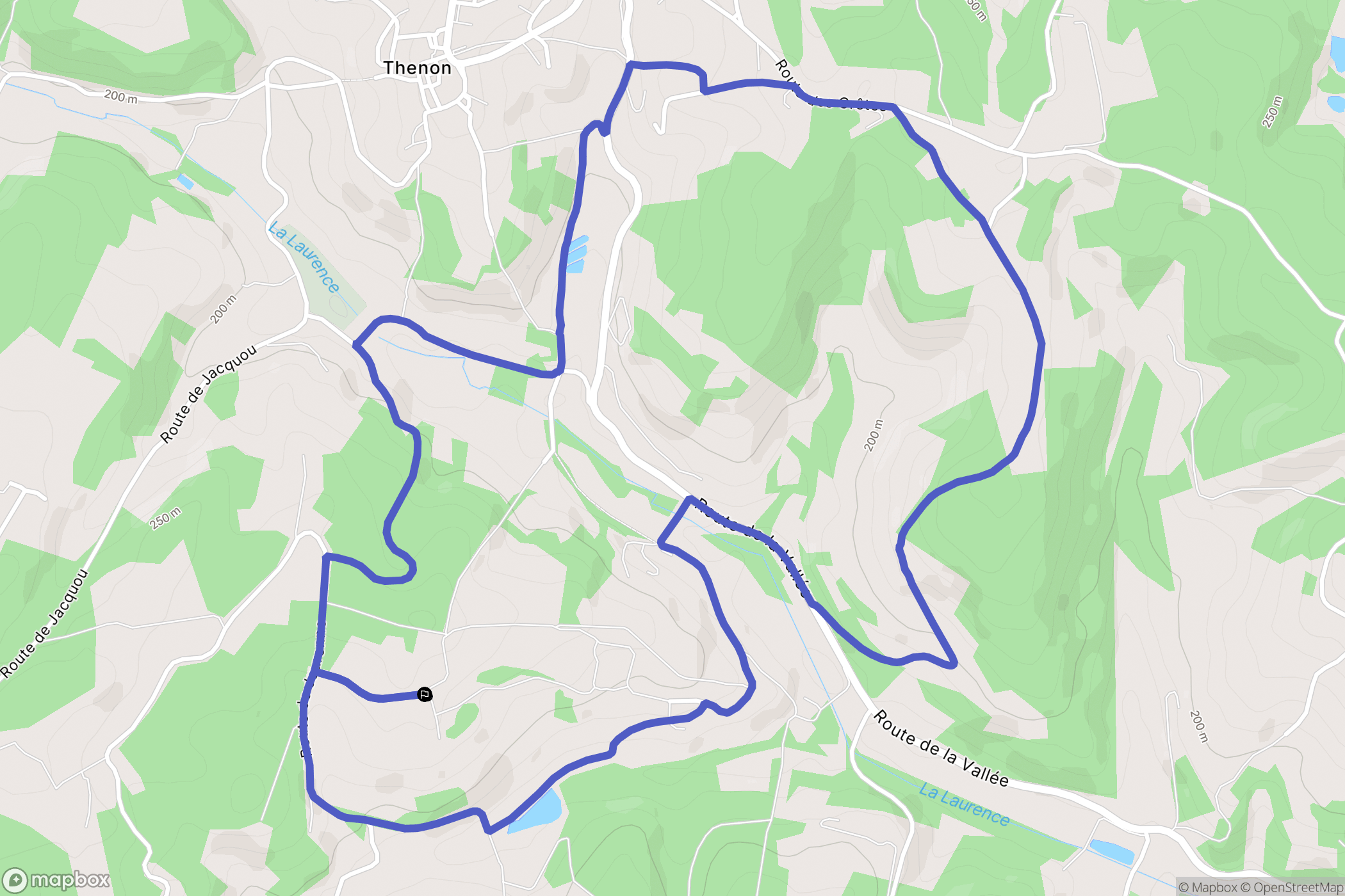 Thenon : carte du parcours de randonnée - France