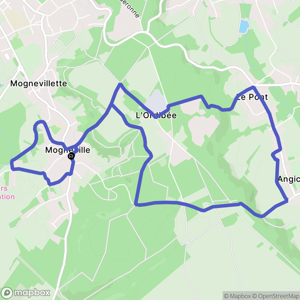 Mogneville : carte du parcours de randonnée - France