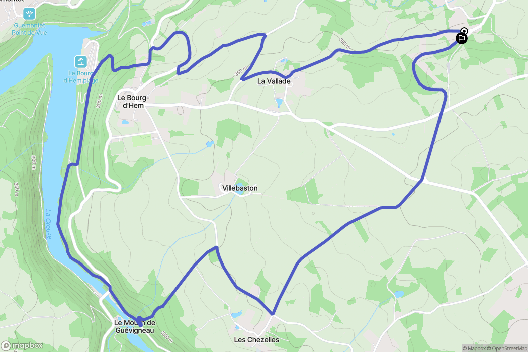 Le Bourg-d'Hem : carte du parcours de randonnée - France