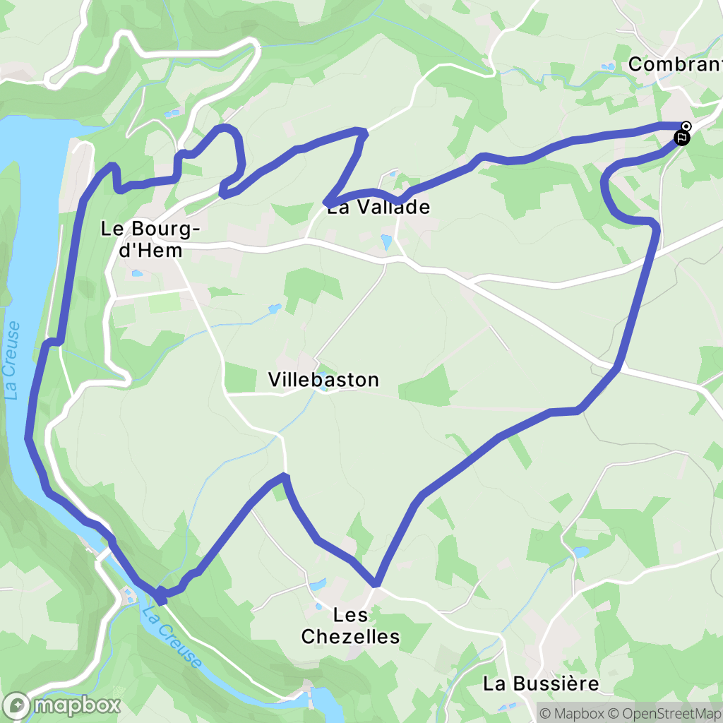 Le Bourg-d'Hem : carte du parcours de randonnée - France