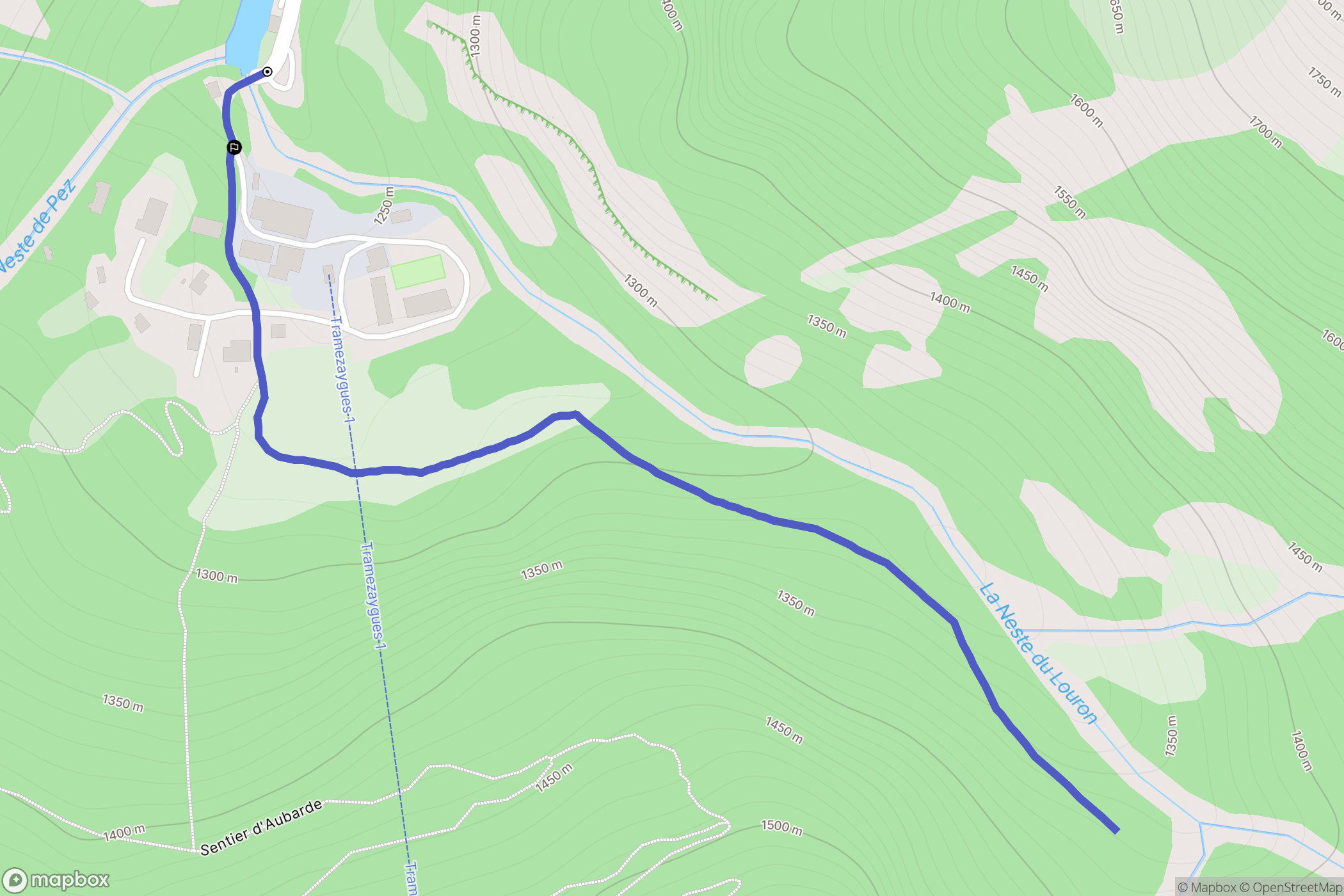Génos : carte du parcours de randonnée - France