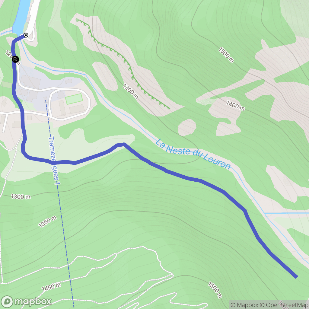 Génos : carte du parcours de randonnée - France
