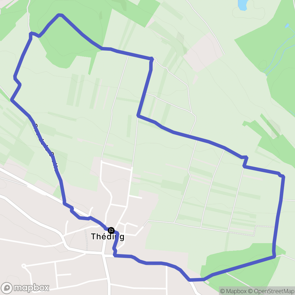 Théding : carte du parcours de randonnée - France