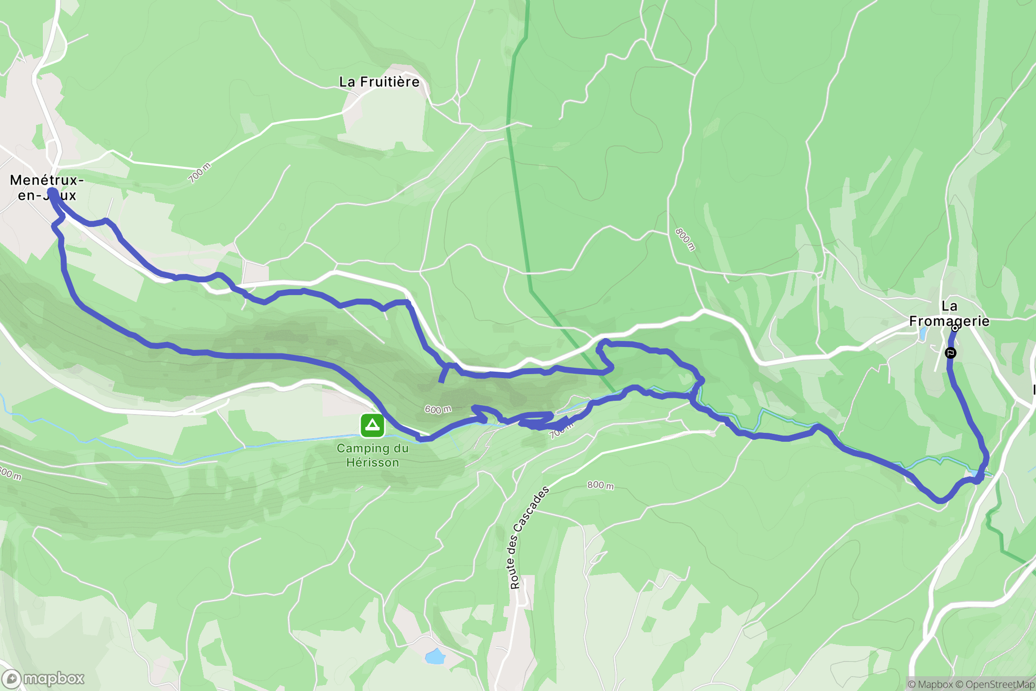 Le Frasnois : carte du parcours de randonnée - France