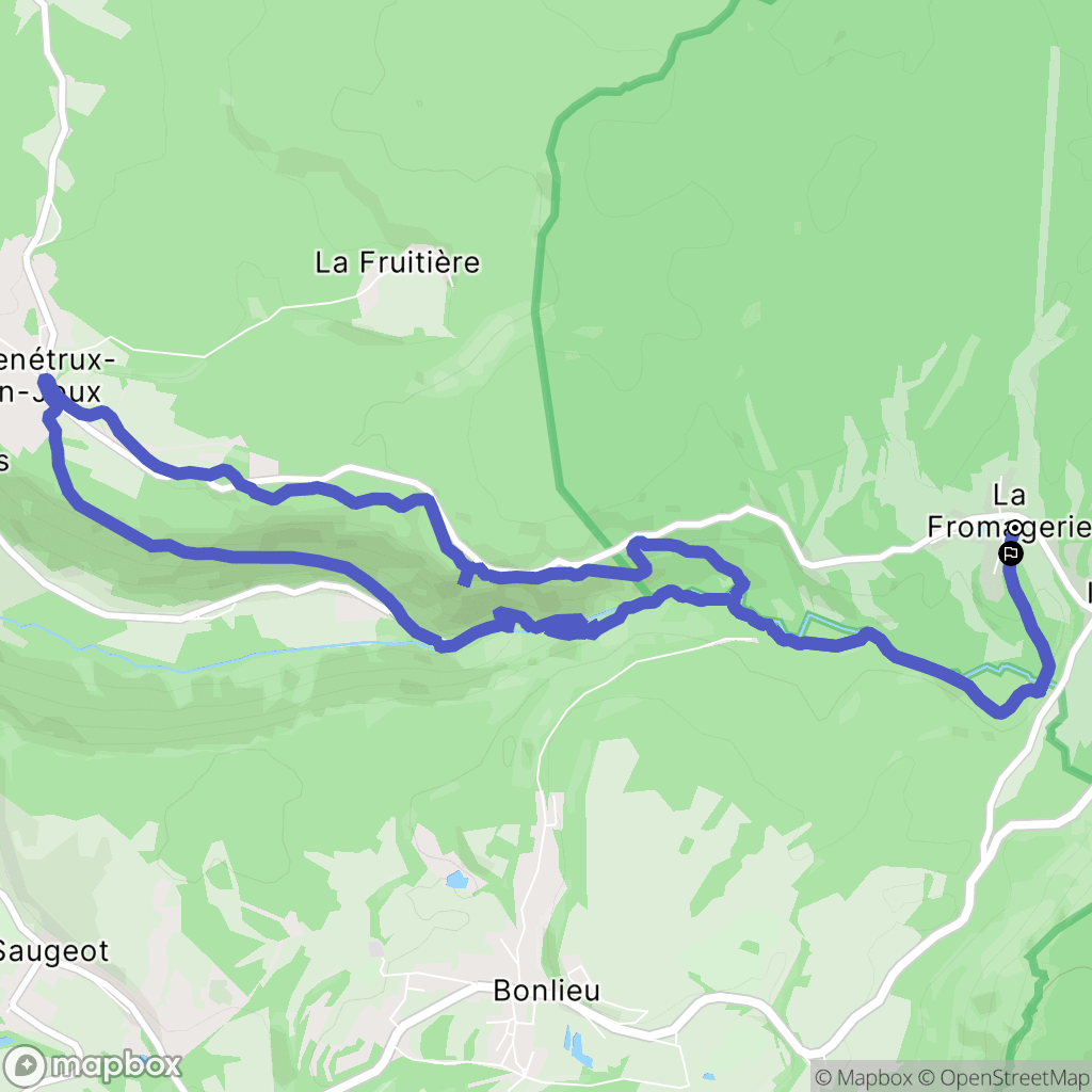 Le Frasnois : carte du parcours de randonnée - France