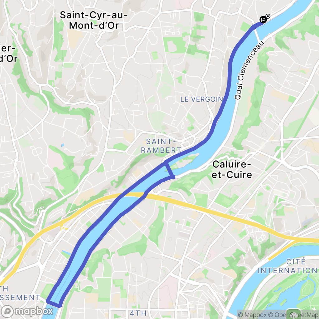 Collonges-au-Mont-d'Or : carte du parcours de randonnée - France