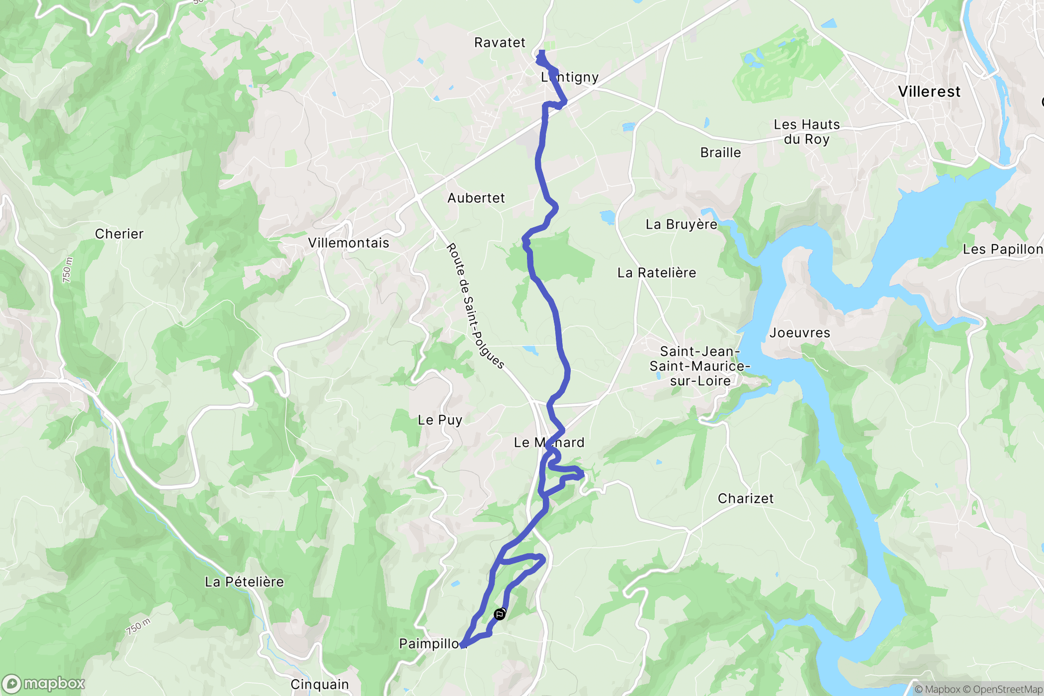 Bully : carte du parcours de randonnée - France