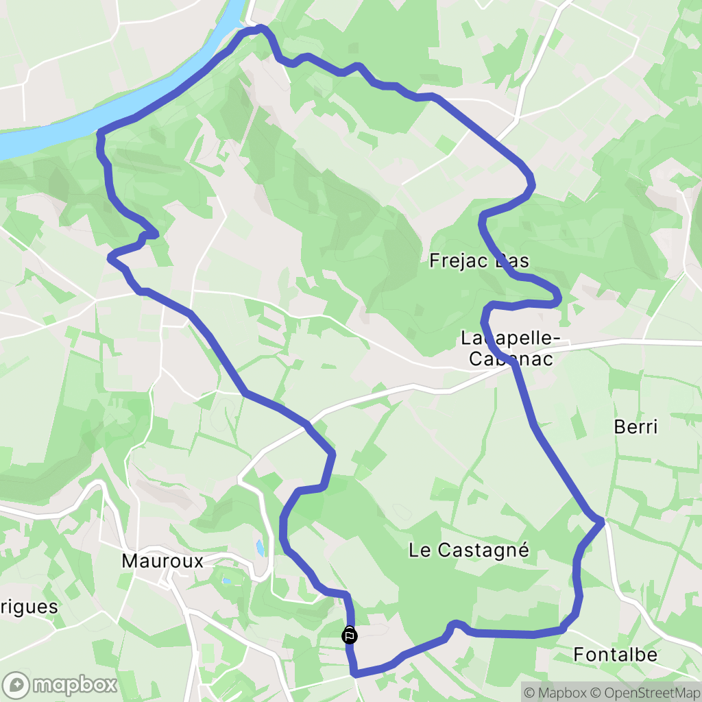 Mauroux : carte du parcours de randonnée - France