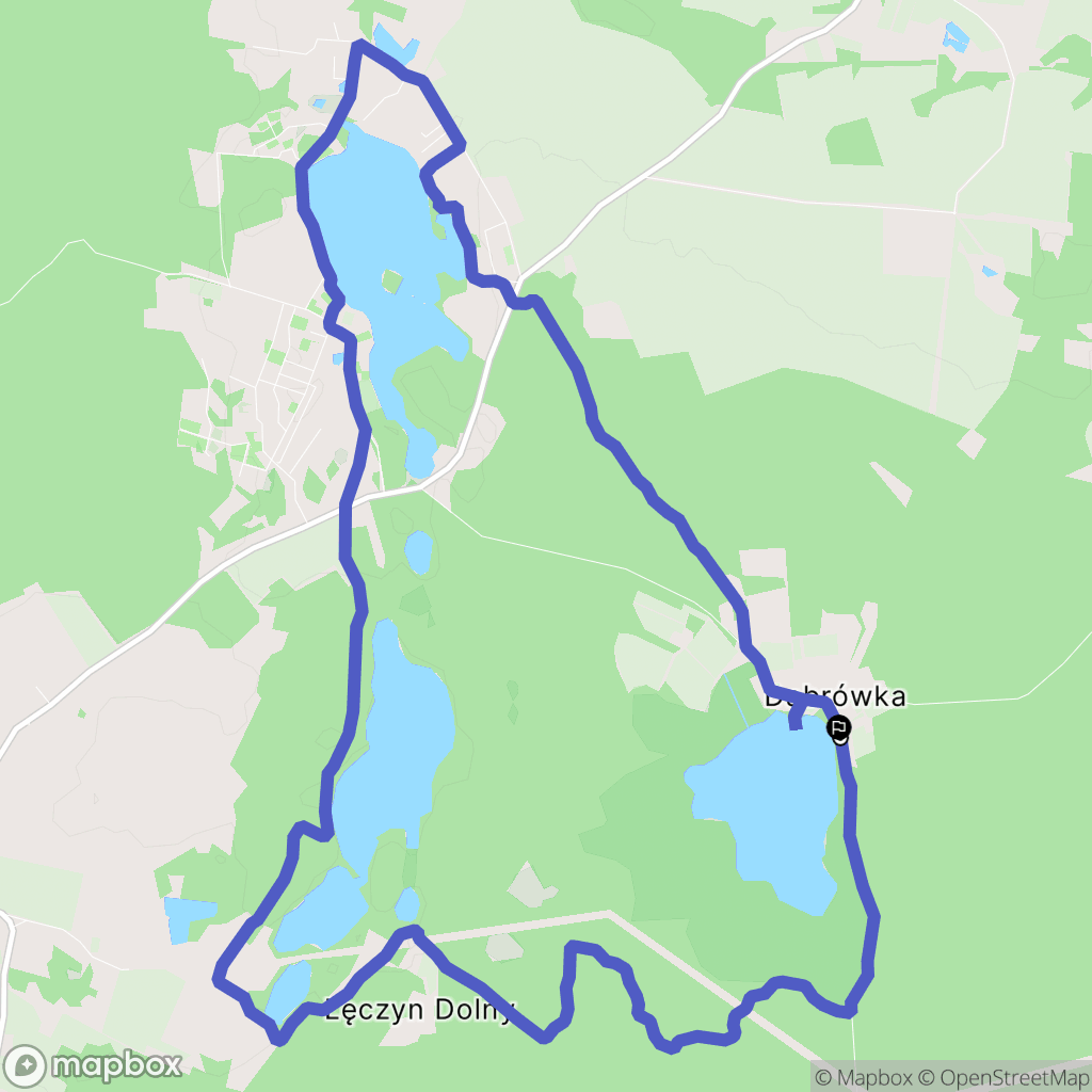 Dąbrówka: mapa trasy - Poland