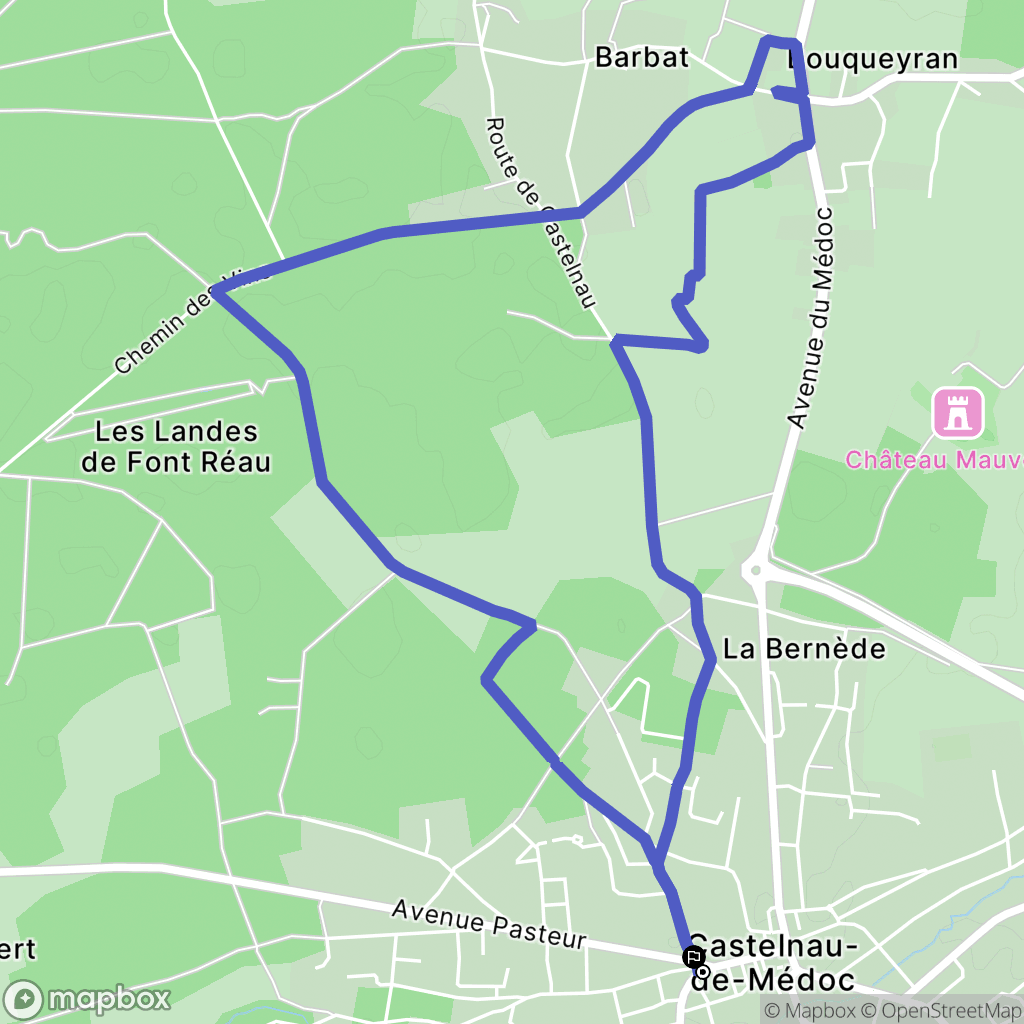 Castelnau-de-Médoc : carte du parcours de randonnée - France
