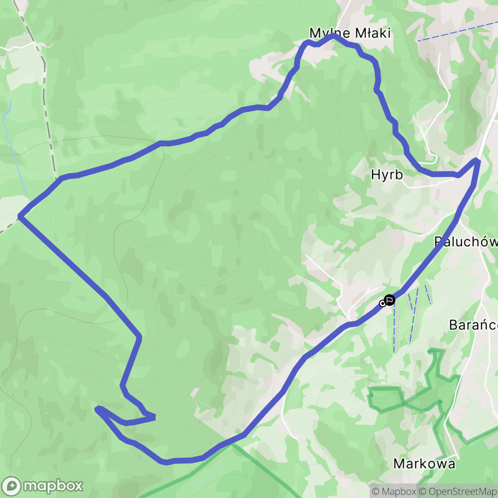 Zawoja: mapa trasy - Poland