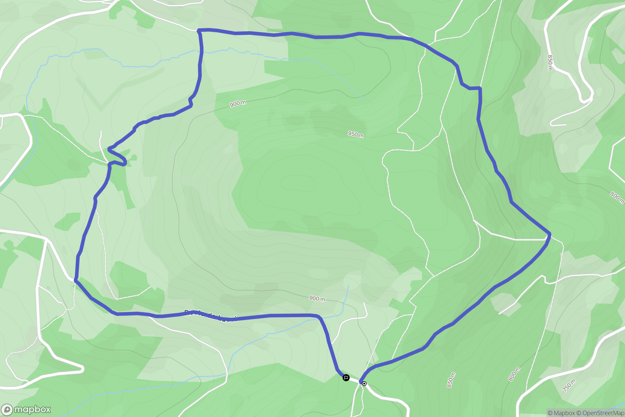Saulxures-sur-Moselotte : carte du parcours de randonnée - France