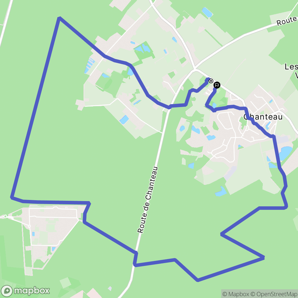 Chanteau : carte du parcours de randonnée - France