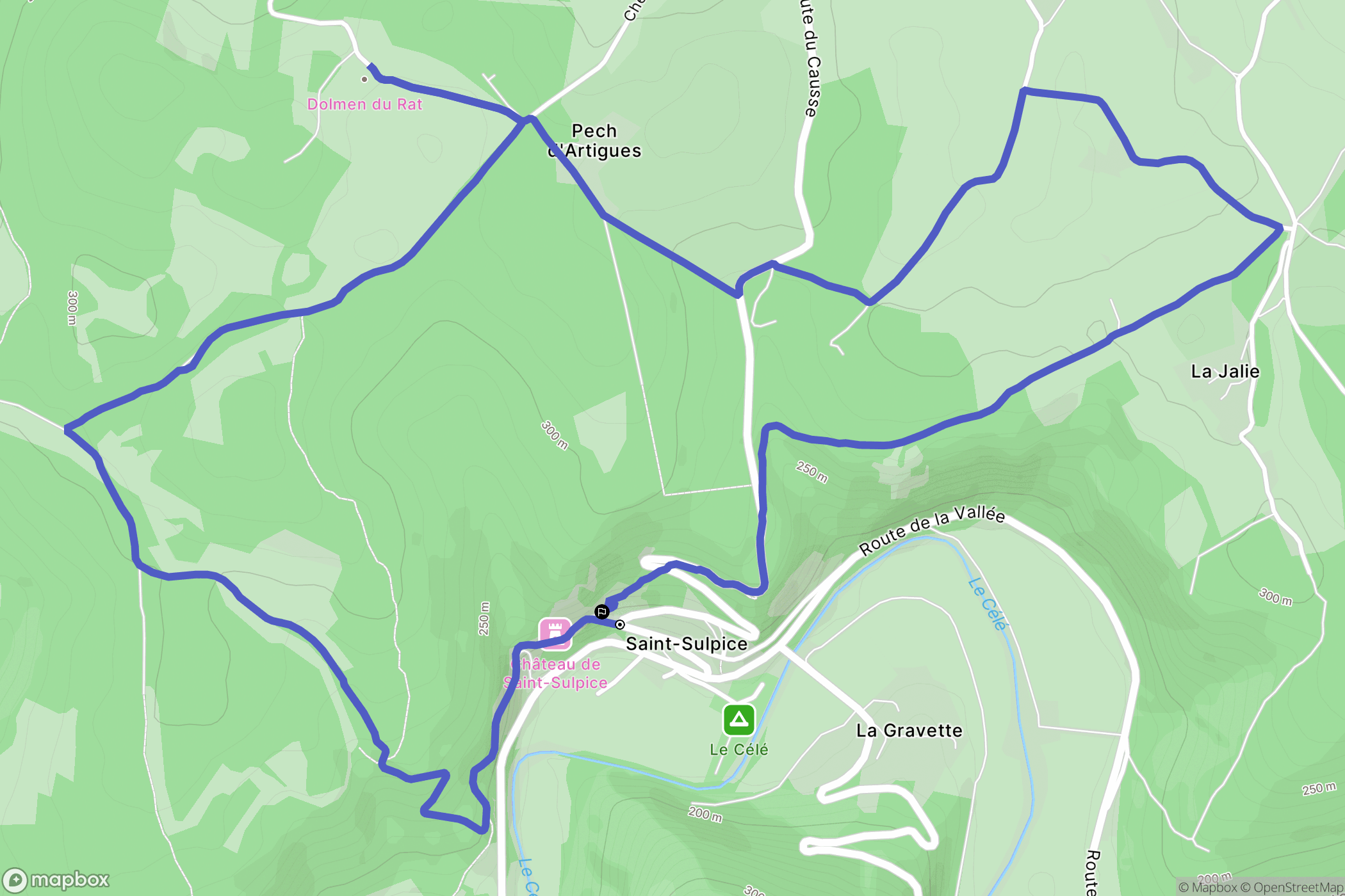 Saint-Sulpice : carte du parcours de randonnée - France