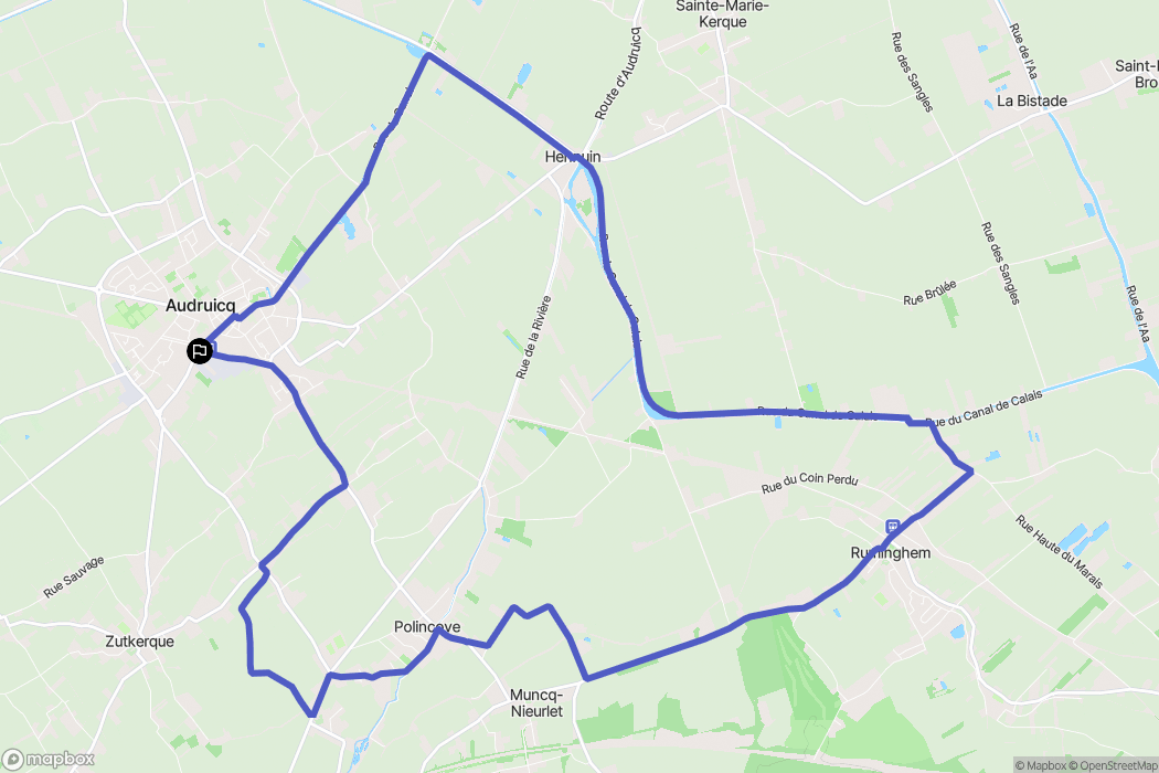 Audruicq : carte du parcours de randonnée - France