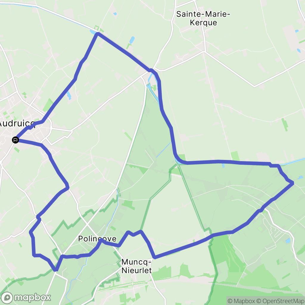 Audruicq : carte du parcours de randonnée - France