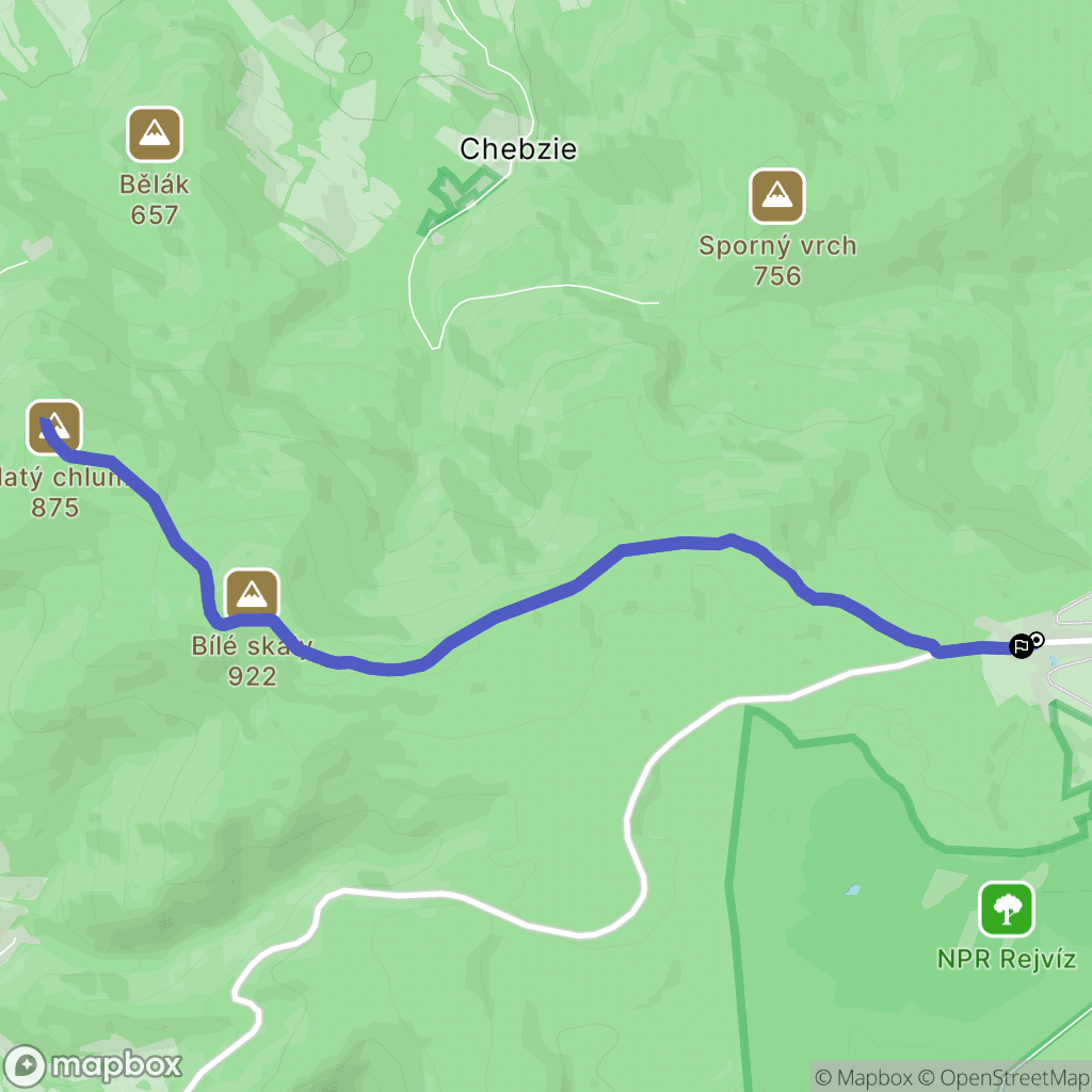 Zlaté Hory: mapa trasy - Czechia