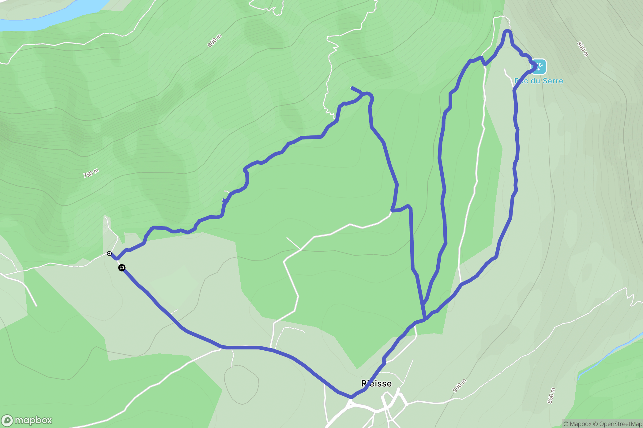 La Malène : carte du parcours de randonnée - France