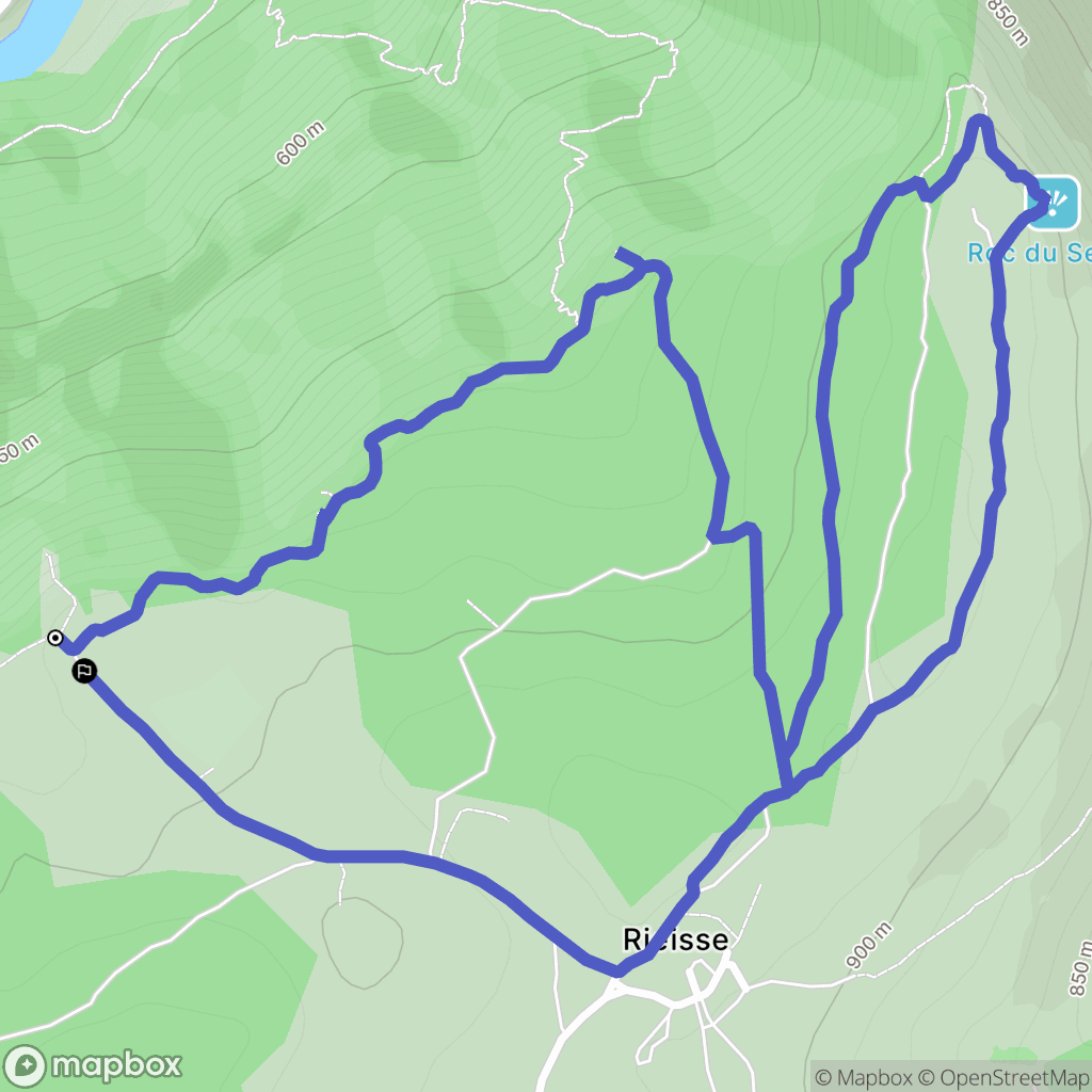 La Malène : carte du parcours de randonnée - France