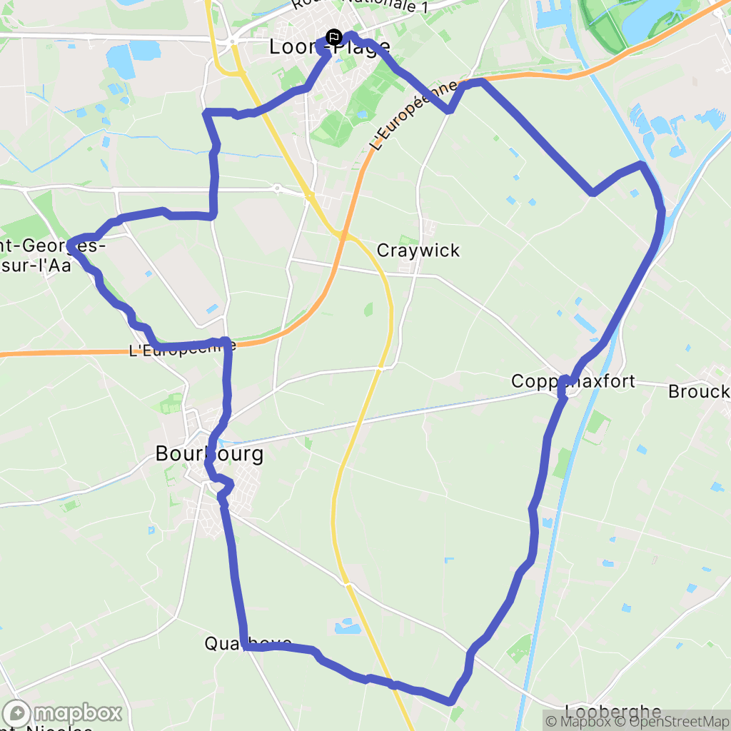 Loon-Plage : carte du parcours de randonnée - France