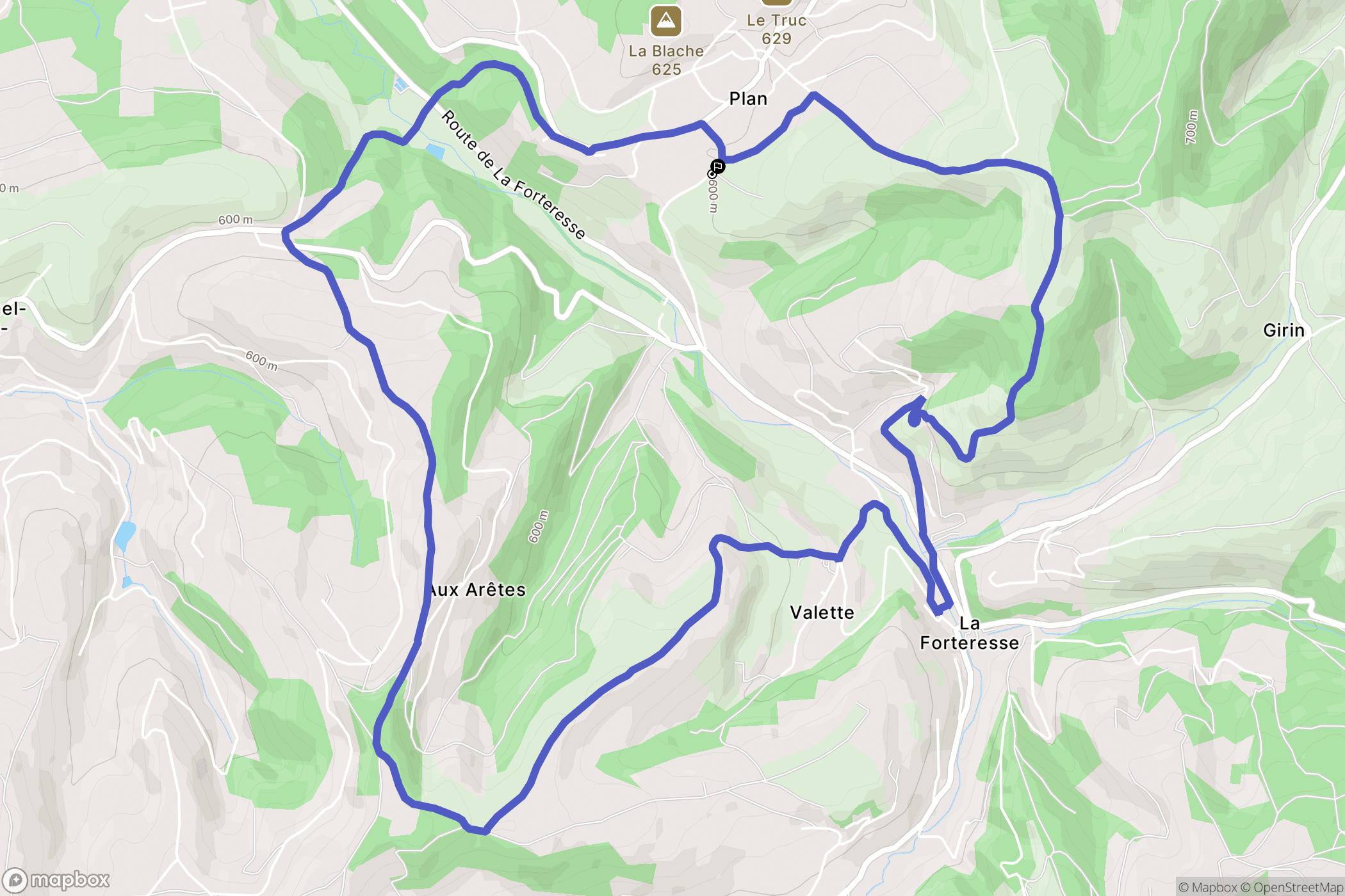 Plan : carte du parcours de randonnée - France