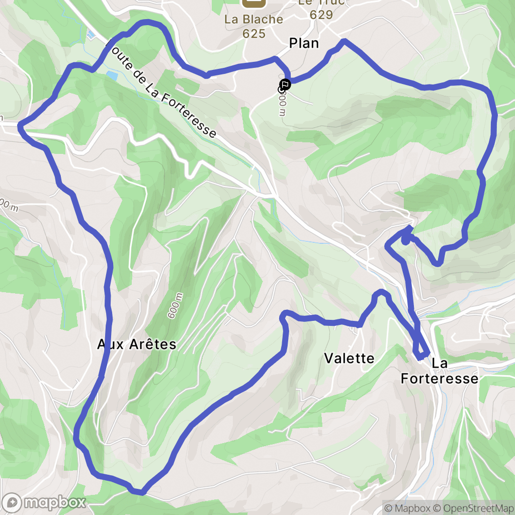 Plan : carte du parcours de randonnée - France